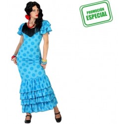 Disfraz de Flamenca Azul T-ML