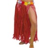 Falda Hawaiana Flores Rojo 75 cm.