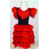 Disfraz de Sevillana Rojo-Negro Talla 12 años