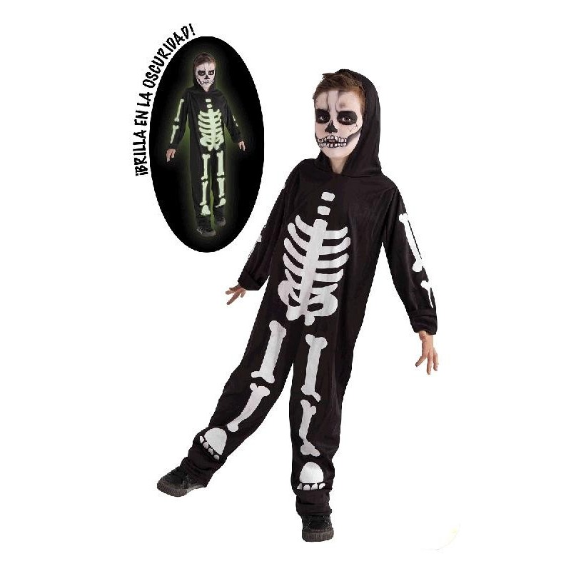 Pronunciar protesta perdonado Disfraz Esqueleto Glow in Dark Infantil que se ilumina en la oscuridad
