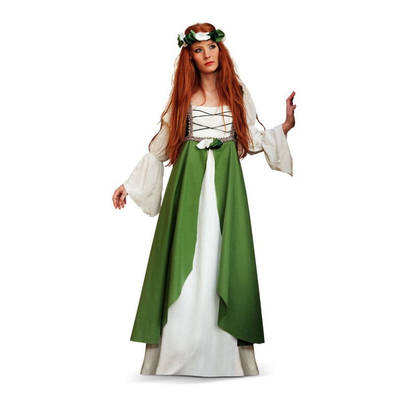 colorante Máxima Gruñido Disfraz Medieval Clarisa Verde para mujer