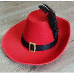 Sombrero de Mosquetero Rojo