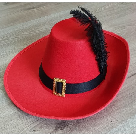 Sombrero de Mosquetero Rojo