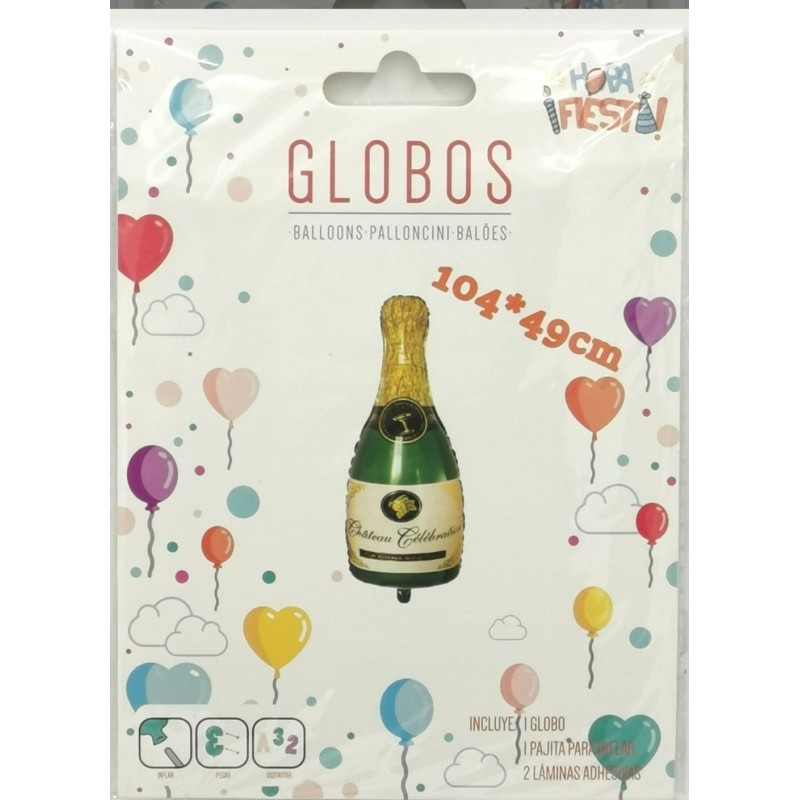 Globo Botella de Champan 104x49 cm.