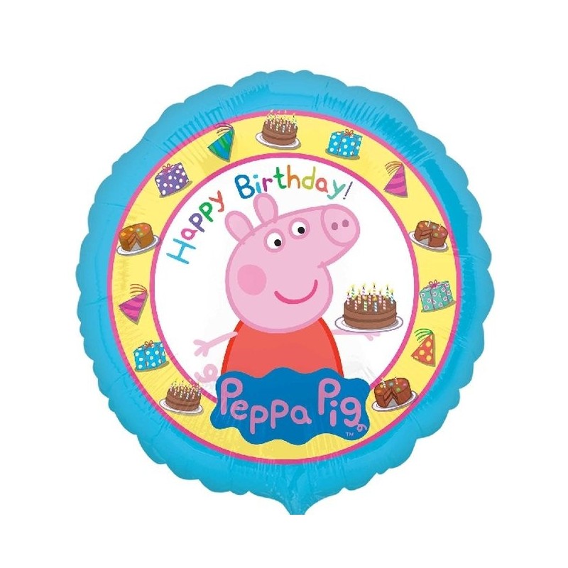 Globo Peppa Pig Happy Birthday 45 cm.