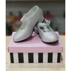 Zapatos con Purpurina Plata para niña