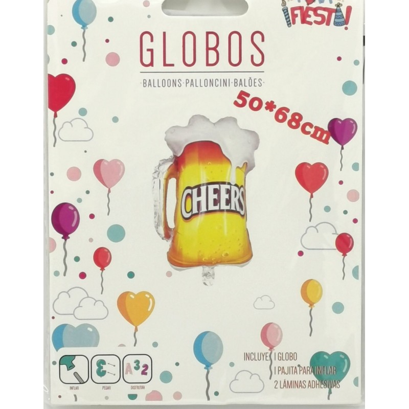 Globo Forma Jarra de Cerveza 50 x 68 cm.