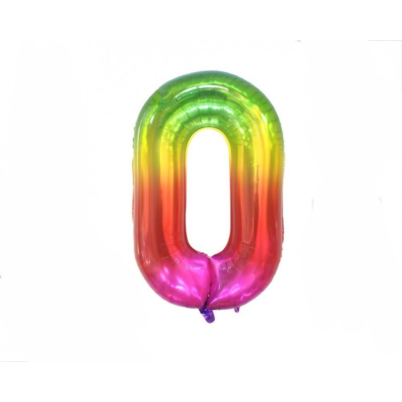 Globo Números Multicolor de 0 a 9 Poliamida 100 cm.