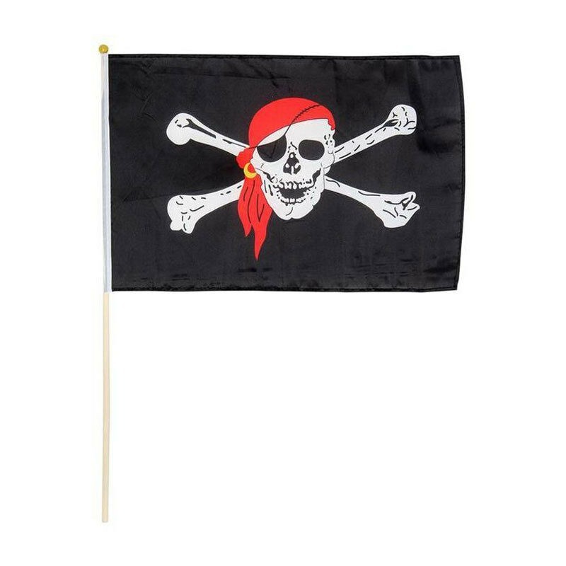 Bandera Pirata con Varilla 30 x 45 cm.