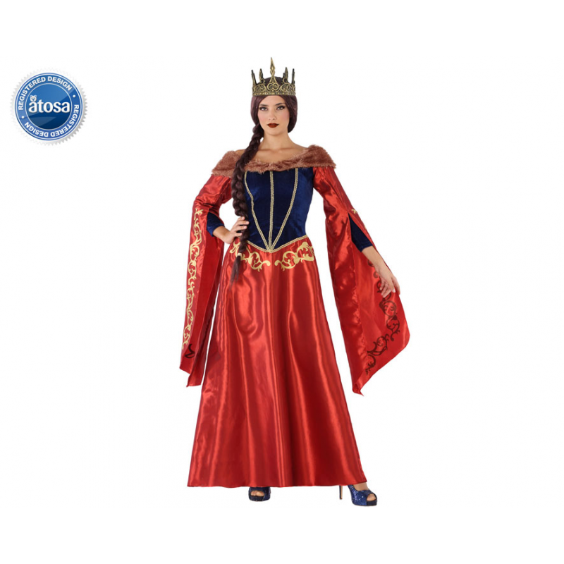 Disfraz Reina Medieval Rojo Infantil - Elegante, con Terciopelo y Detalles  Dorados