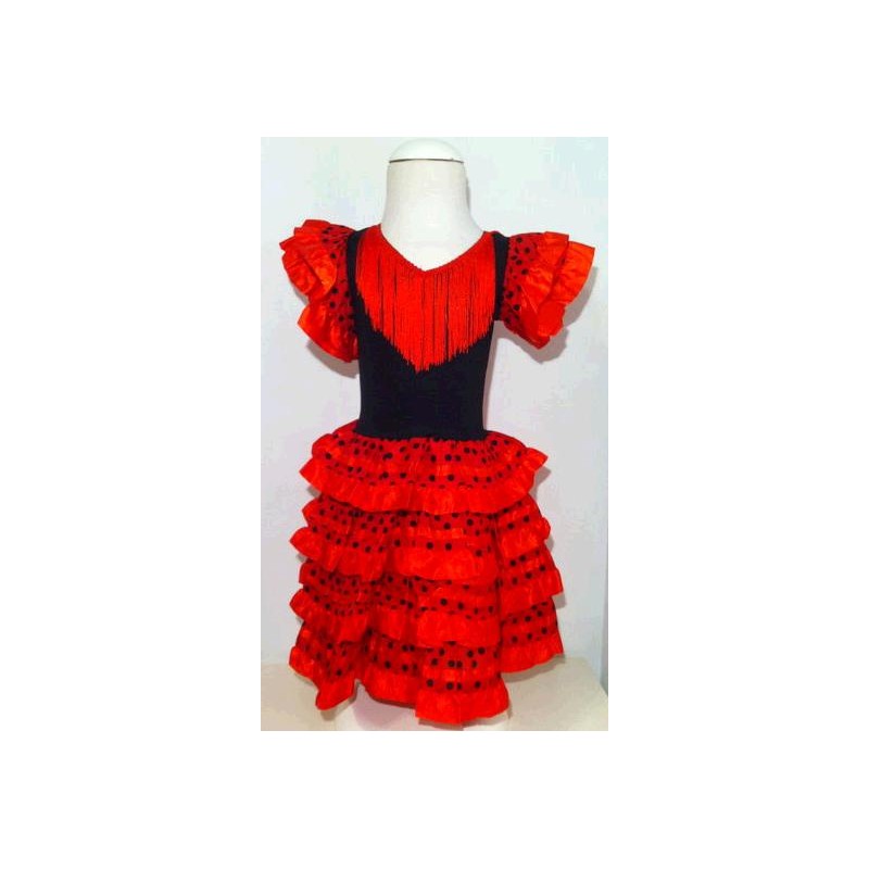 Disfraz Sevillana Rojo Negro T-M