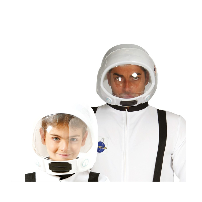 Casco de astronauta plateado para niños