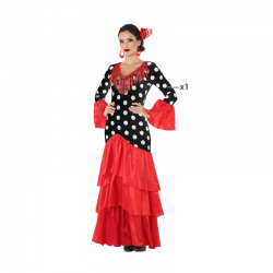 Disfraz de Flamenca Rojo y Negro para Adultos - Vestido Sevillana