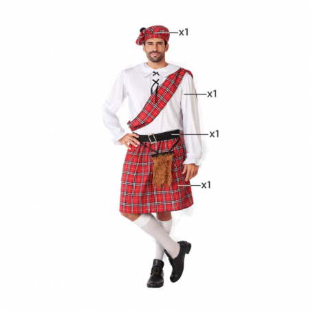 Disfraz Escocés Rojo Adulto