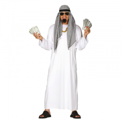 Disfraz de Jeque Árabe Adulto - Túnica Elegante con Accesorios de Cabeza