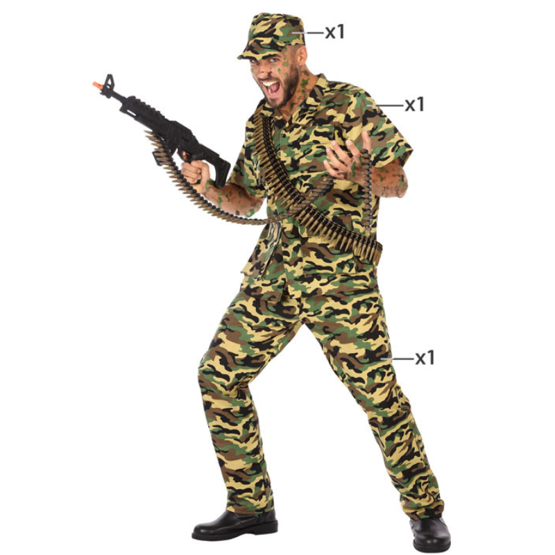 Disfraz Militar Manga Corta Adulto