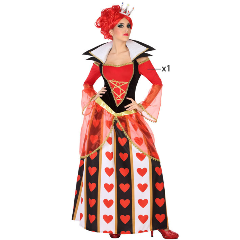Disfraz Reina de Corazones Adulta - Vestido Rojo Temática Alicia
