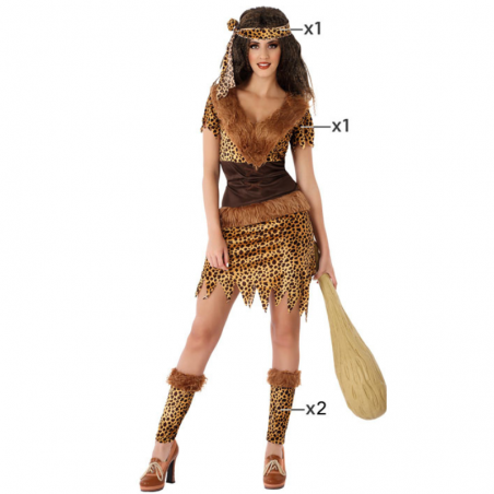 Disfraz de Cavernícola para Mujer Adulta - Estilo Neandertal con Vestido y Accesorios