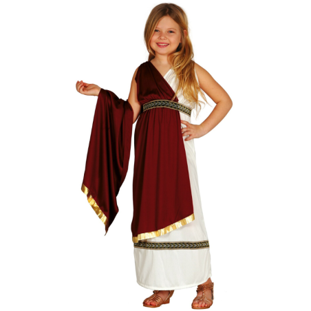Disfraz de Romana Infantil con Túnica y Cinturón - Elegancia Histórica para Niñas 5-12 Años