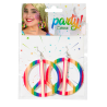 Pendientes Hippie Paz Multicolor Arcoíris - Accesorio Retro PVC