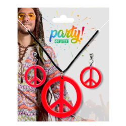 Set de Joyería Hippie Símbolo de la Paz - Colores Surtidos Retro
