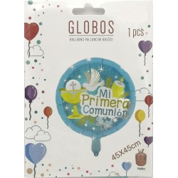 Globo Foil Mi Primera Comunión Azul para Celebraciones