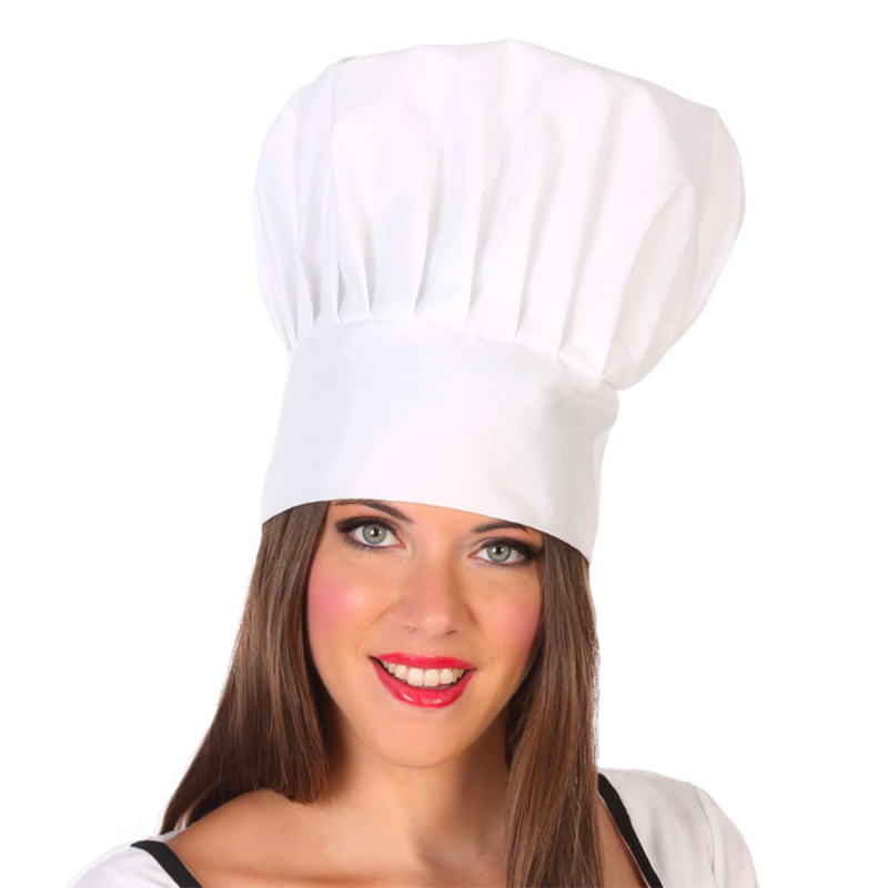 Sombrero Alto de Cocinero Blanco Adulto