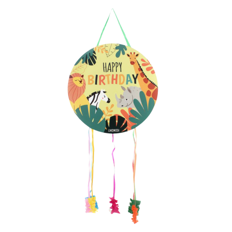Piñata Sabana Animales Happy Birthday 43cm.