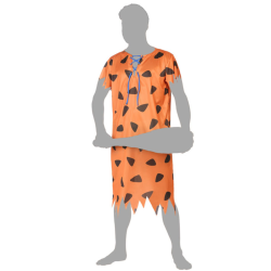 Disfraz de Cavernícola Naranja Edad de Piedra Hombre