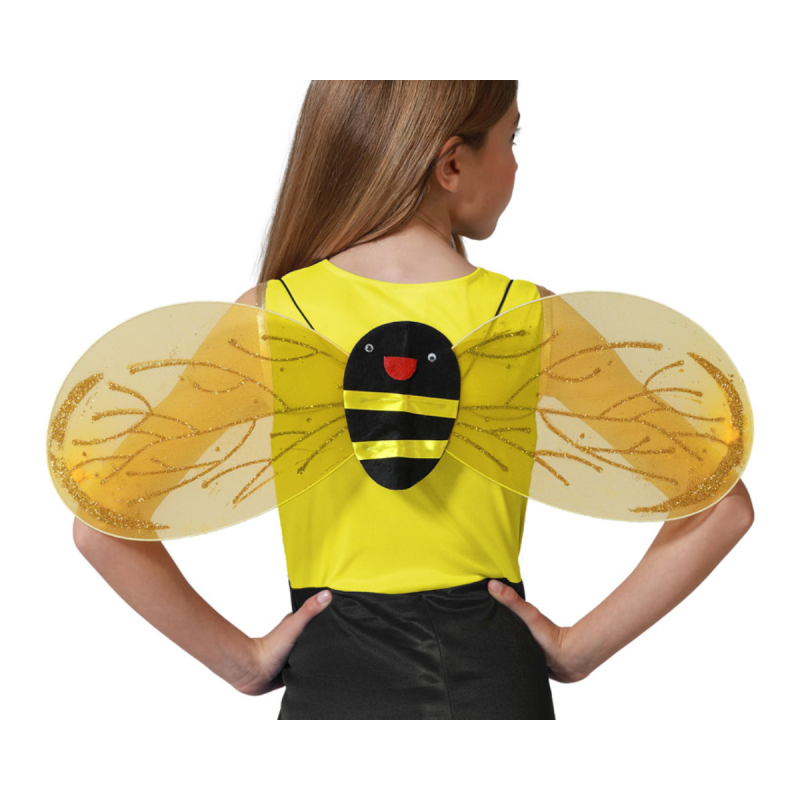 Disfraz de abeja color amarillo y negro para niños de 5 a 6 años