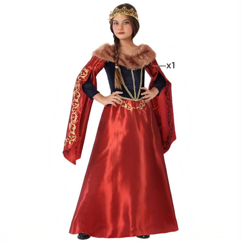 Disfraz Reina Medieval Rojo Infantil