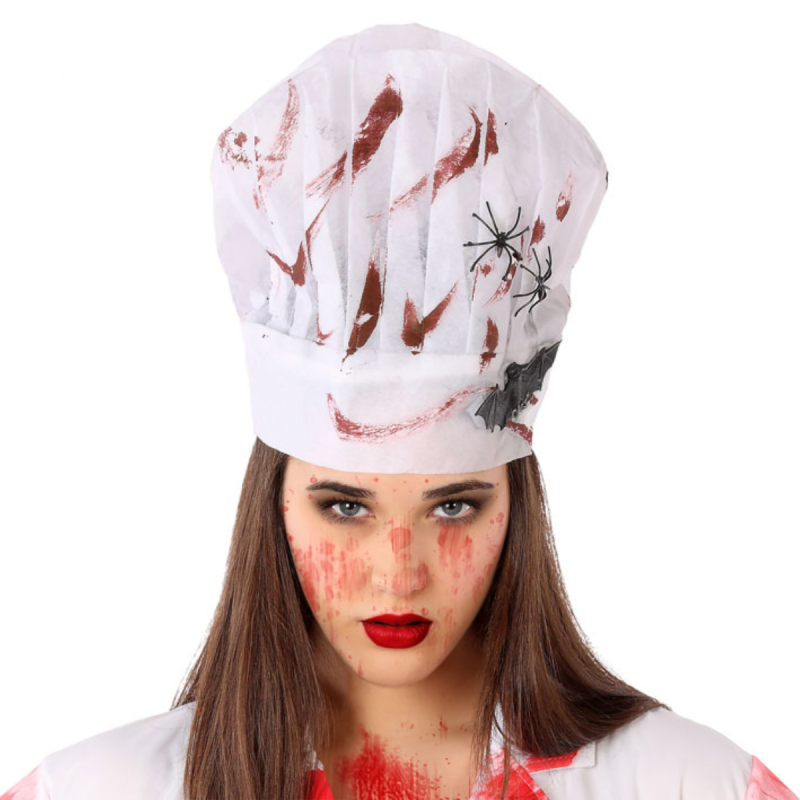 Gorro de Cocinero Sangriento - Accesorio para Disfraces Halloween