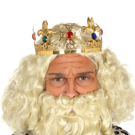 Corona de Rey Dorada Deluxe - Majestuosidad para Disfraces