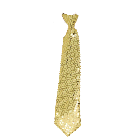 Corbata de Lentejuelas Dorada 35cm - Brillo de Fiesta