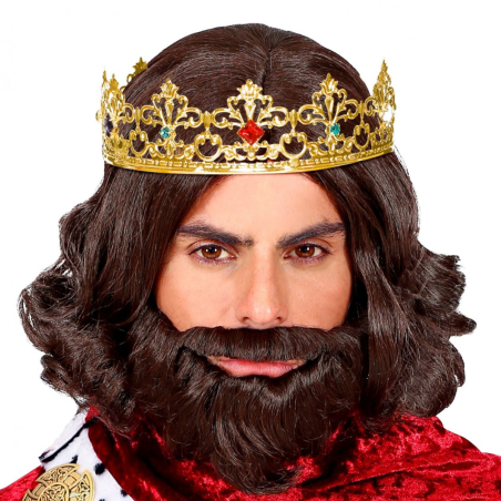 Corona de Rey Mago Dorada: Elegancia Medieval para Adultos