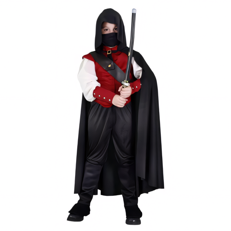 Disfraz Ninja Rojo Infantil - Pequeño Guerrero de la Sombra