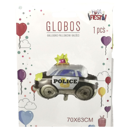 Globo Foil Coche de Policía - Decoración Festiva 70x63cm