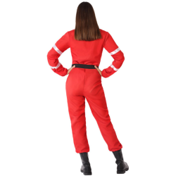 Disfraz de Bombera para Mujer - Mono Rojo con Detalles Auténticos