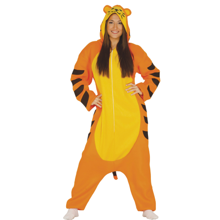 Disfraz de Tigre para Adulta - Mono Pijama con Capucha Feroz y Cómodo