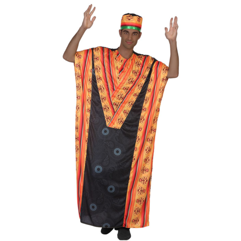 Disfraz Africano Hombre Adulto – Túnica y Sombrero para Carnaval