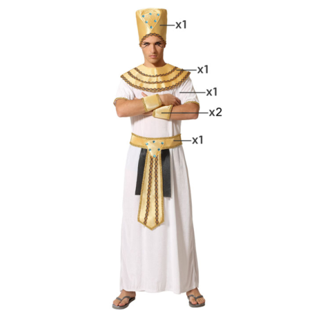 Disfraz de Faraón Egipcio Blanco para Hombre - Atuendo Real para Carnaval