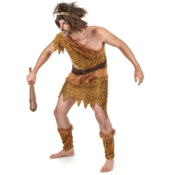 Disfraz de Cavernícola para Hombre Adulto - Traje Prehistórico con Accesorios para Fiestas