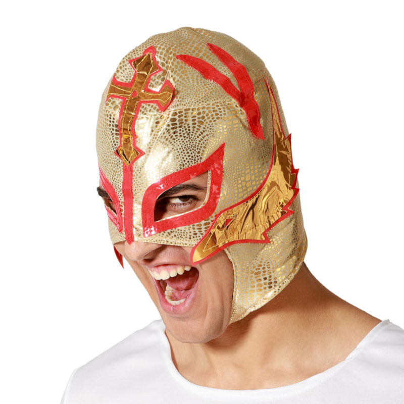 Máscara de Luchador Dorado para Adulto