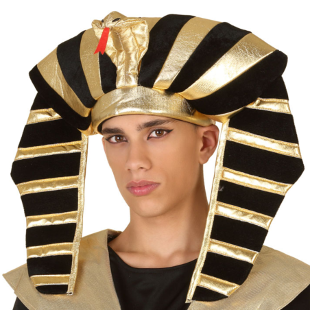 Tocado Faraón Egipcio para Adulto - Accesorio Histórico Dorado
