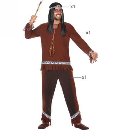 Disfraz de Indio Adulto Marrón Oscuro - Carnaval Lejano Oeste