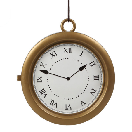 Reloj Dorado Decorativo 20cm PVC - Complemento Perfecto para Disfraz