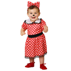 Disfraz de Ratoncita Cuento Bebé - Vestido y Cinta Rojo Lunares