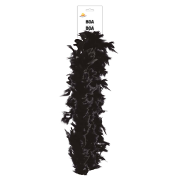 Boa de Plumas Negras 1.80m - Elegancia y Seducción para Disfraces