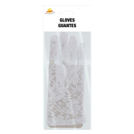 Guantes de Encaje Blancos 36cm para Disfraz - Elegancia Clásica
