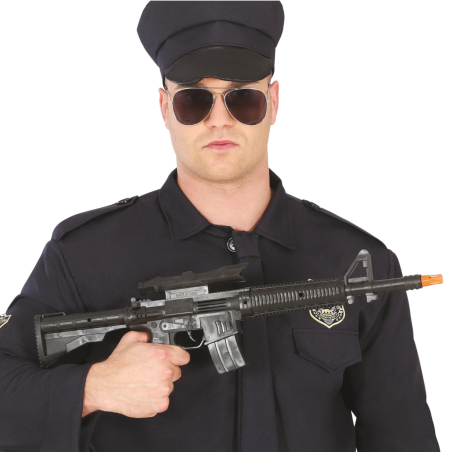 Fusil con Mirilla 58cm PVC Negro - Accesorio Policía y Militar